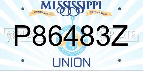 P86483Z Mississippi License Plate
