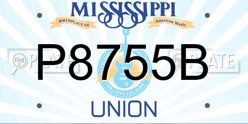 P8755B Mississippi License Plate