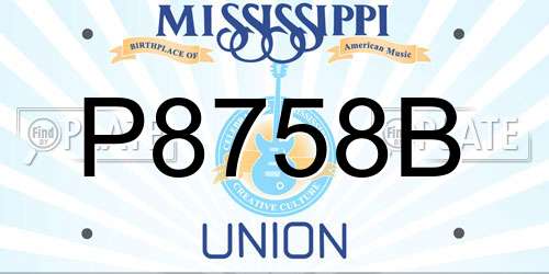 P8758B Mississippi License Plate