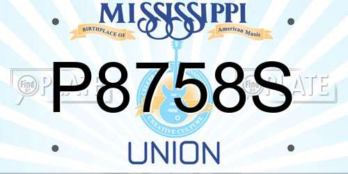 P8758S Mississippi License Plate