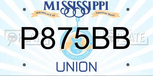 P875BB Mississippi License Plate