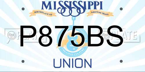 P875BS Mississippi License Plate
