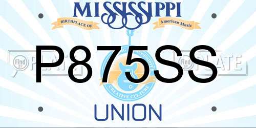P875SS Mississippi License Plate