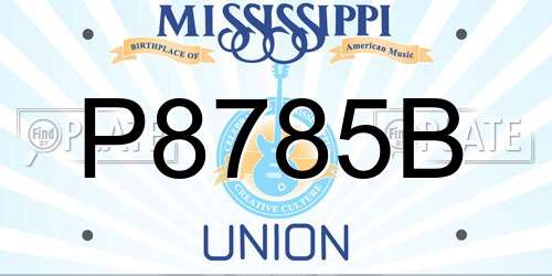 P8785B Mississippi License Plate
