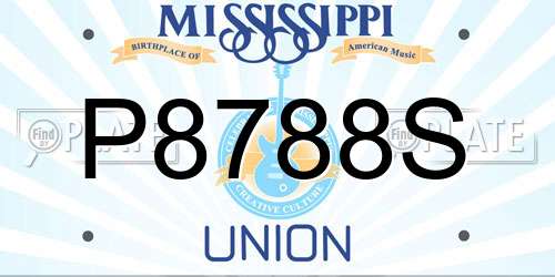 P8788S Mississippi License Plate