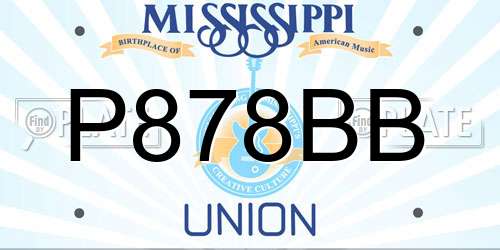 P878BB Mississippi License Plate