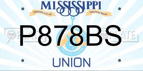 P878BS Mississippi License Plate