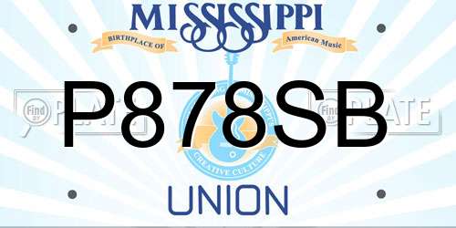 P878SB Mississippi License Plate