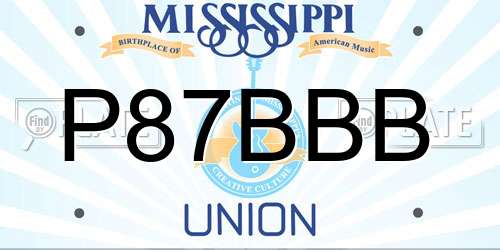 P87BBB Mississippi License Plate