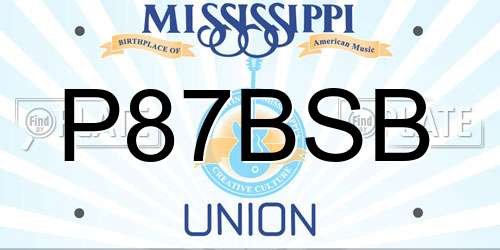 P87BSB Mississippi License Plate
