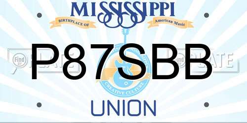 P87SBB Mississippi License Plate