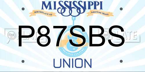 P87SBS Mississippi License Plate