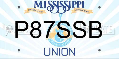 P87SSB Mississippi License Plate