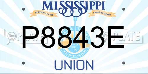 P8843E Mississippi License Plate