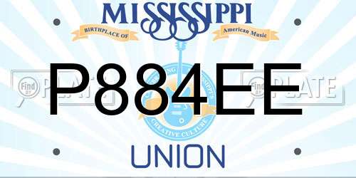 P884EE Mississippi License Plate
