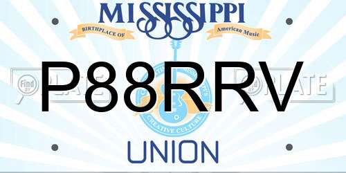 P88RRV Mississippi License Plate