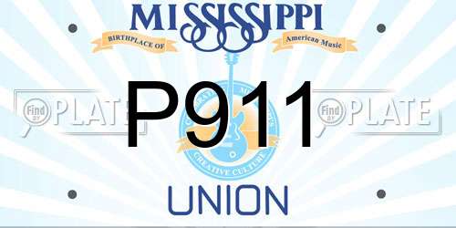 P911 Mississippi License Plate