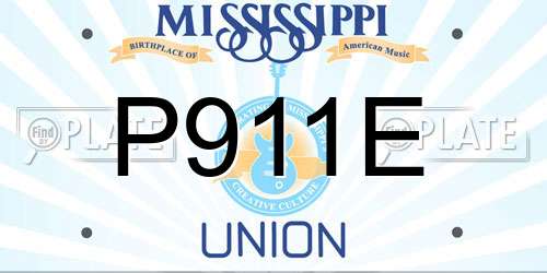 P911E Mississippi License Plate