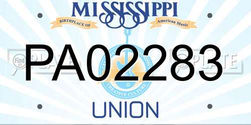 PA02283 Mississippi License Plate
