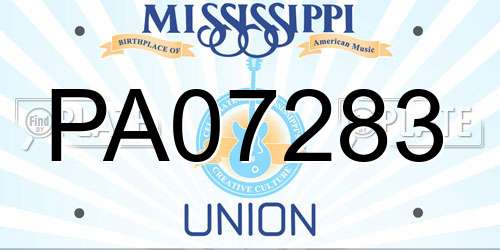PA07283 Mississippi License Plate