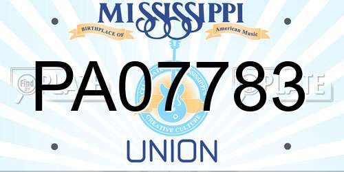 PA07783 Mississippi License Plate