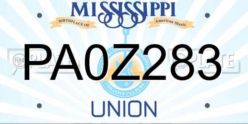 PA0Z283 Mississippi License Plate