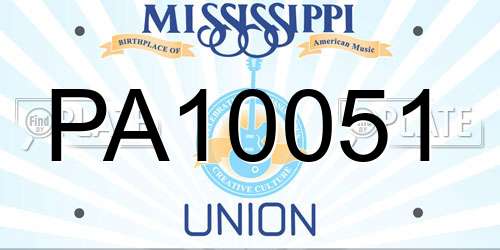 PA10051 Mississippi License Plate