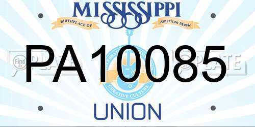 PA10085 Mississippi License Plate