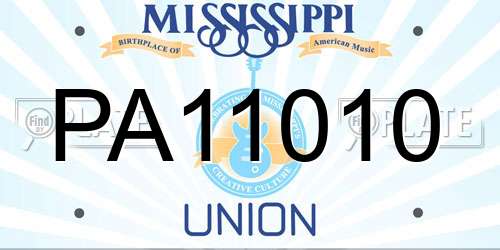 PA11010 Mississippi License Plate