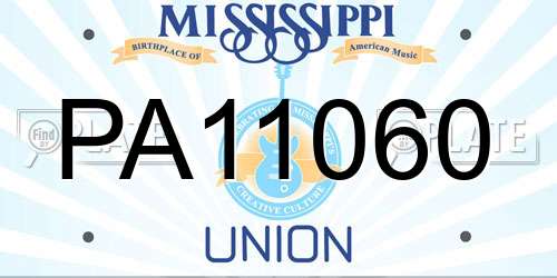 PA11060 Mississippi License Plate