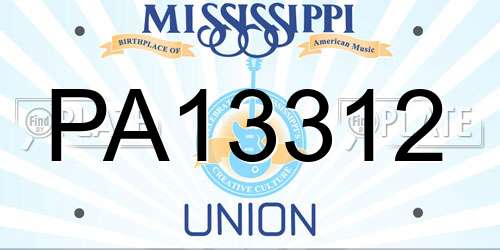 PA13312 Mississippi License Plate