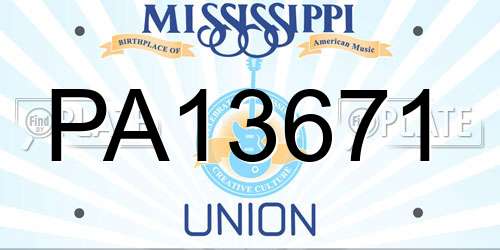 PA13671 Mississippi License Plate