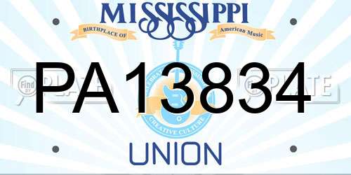 PA13834 Mississippi License Plate