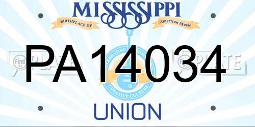 PA14034 Mississippi License Plate