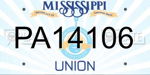 PA14106 Mississippi License Plate