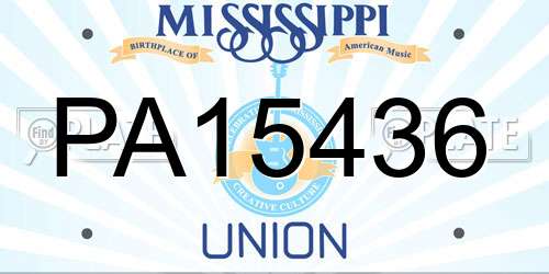 PA15436 Mississippi License Plate