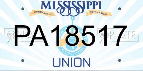 PA18517 Mississippi License Plate