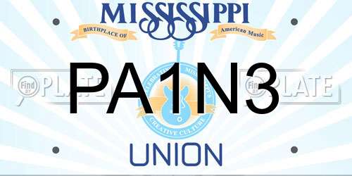 PA1N3 Mississippi License Plate