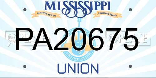 PA20675 Mississippi License Plate