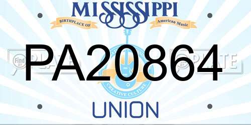 PA20864 Mississippi License Plate