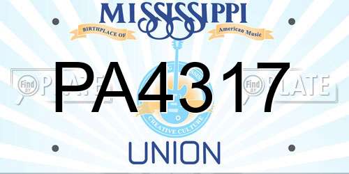 PA4317 Mississippi License Plate