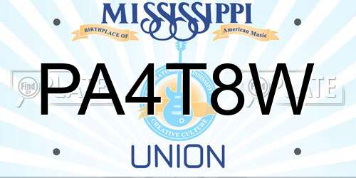 PA4T8W Mississippi License Plate