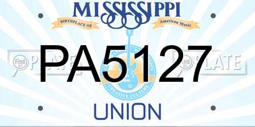 PA5127 Mississippi License Plate