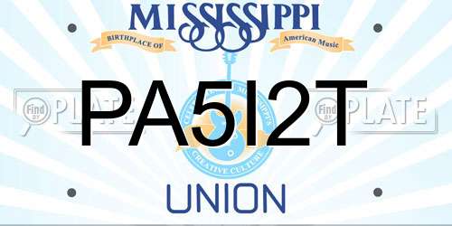 PA5I2T Mississippi License Plate