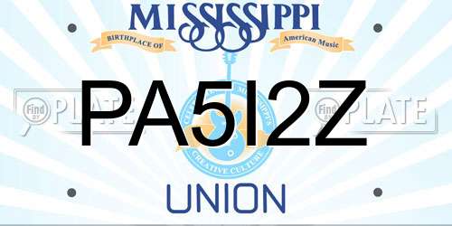 PA5I2Z Mississippi License Plate