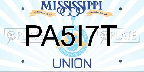 PA5I7T Mississippi License Plate