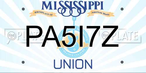 PA5I7Z Mississippi License Plate