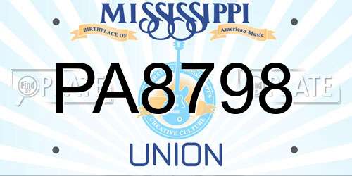 PA8798 Mississippi License Plate