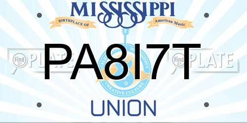 PA8I7T Mississippi License Plate