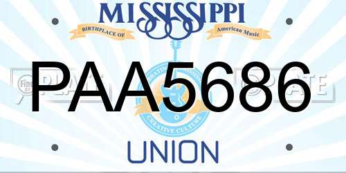 PAA5686 Mississippi License Plate